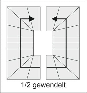 Raumspartreppen Verlauf 1/2 gewendelt