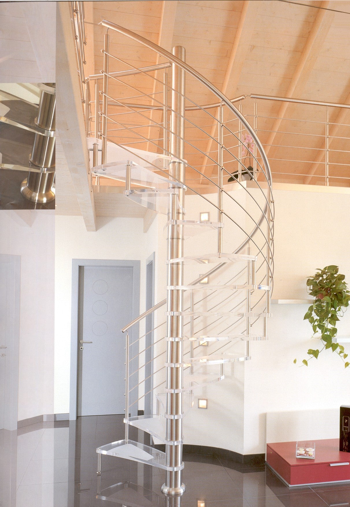 Acrylgalstreppe 76 - Spindeltreppe Acrylglasstufen