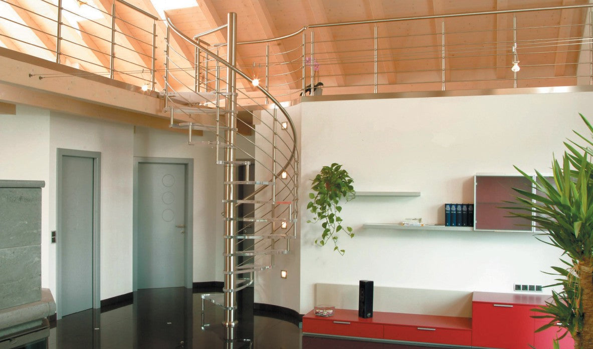 Acrylgalstreppe 76 - Spindeltreppe Acrylglasstufen