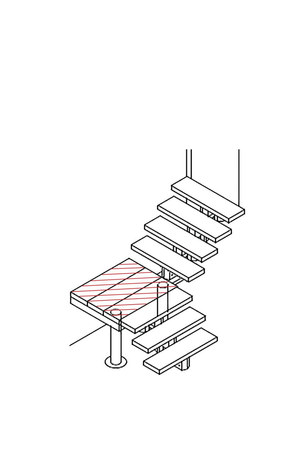 Podest - für die Gardentop - Gartentreppe - Außentreppe
