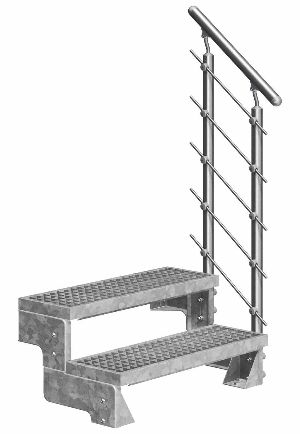 Gardentop - Stufen Gitterrost - 80 cm - Gartentreppe - Außentreppe für den Garten