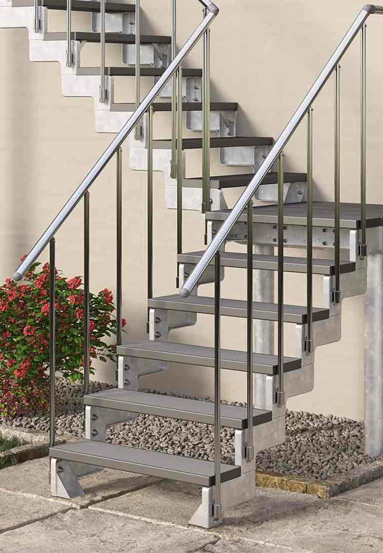 Gardentop - Stufen Trimax anthrazit - 100 cm - Gartentreppe - Außentreppe für den Garten