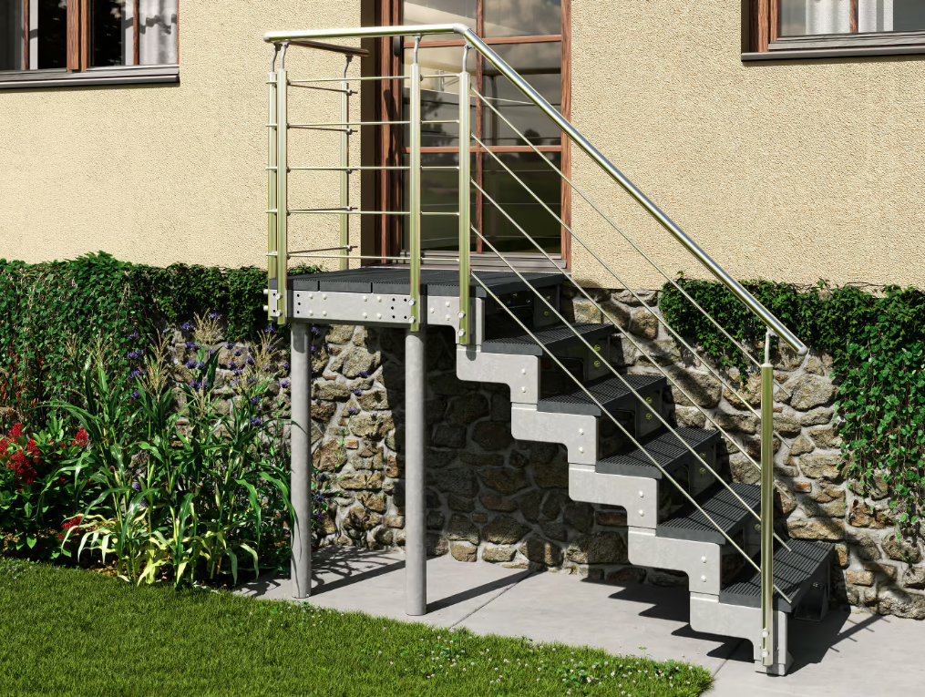 Podest - für die Außentreppe Gardentop - Stufenauflagen Trimax Anthrazit