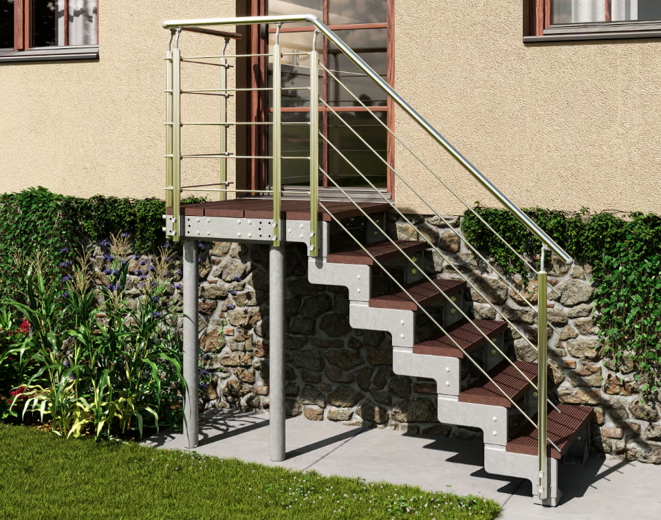 Podest - für die Außentreppe Gardentop - Stufenauflagen Trimax Dunkelbraun