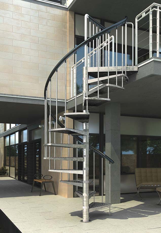 Gardenspin - Metallstufen - Spindeltreppe - Gartentreppe