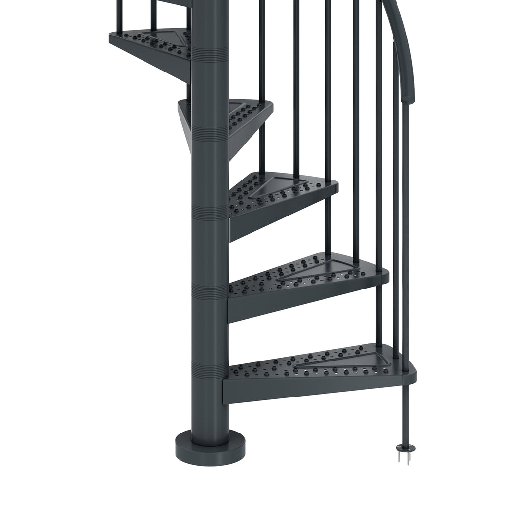 Gardenspin - Stufen Metall Gelocht ANTHRAZIT - Gartentreppe - Außentreppe - Spindeltreppe - Wendeltreppe