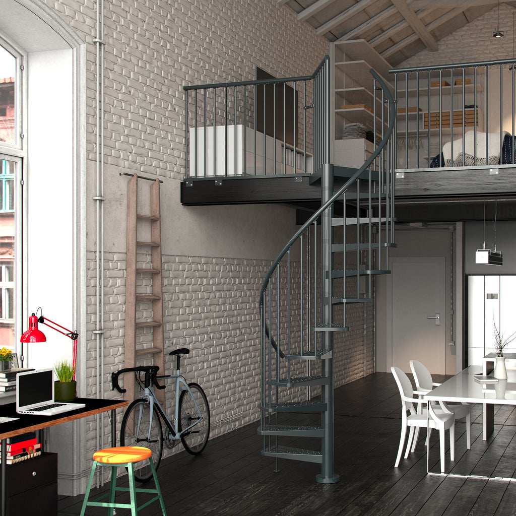 Gardenspin - Stufen Metall Gelocht ANTHRAZIT - Gartentreppe - Außentreppe - Spindeltreppe - Wendeltreppe