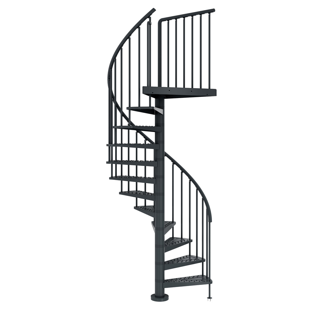 Gardenspin - Stufen Metall Gelocht ANTHRAZIT - Gartentreppe - Außentreppe - Spindeltreppe - Wendeltreppe