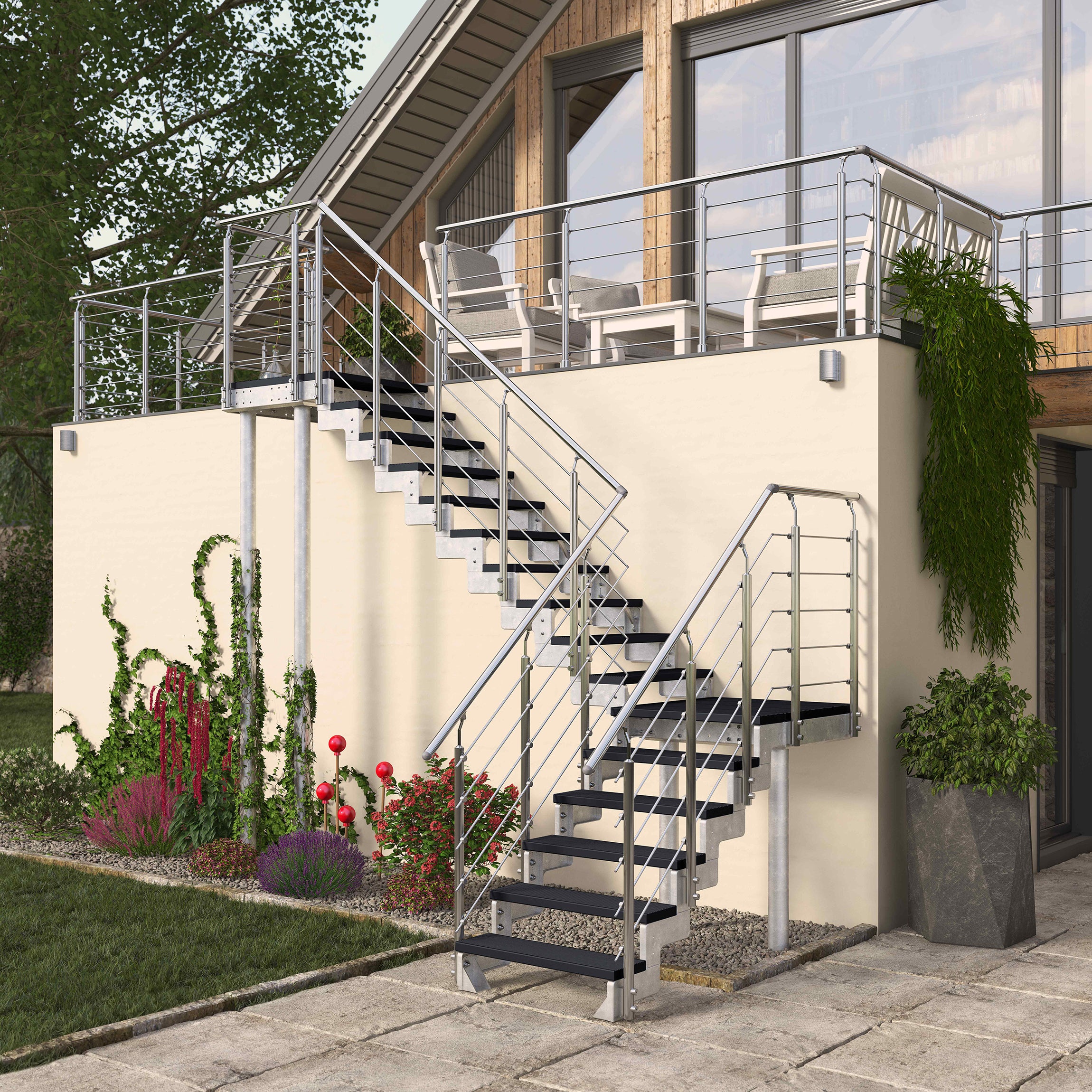 Podest - für die Gardentop - Gartentreppe - Außentreppe
