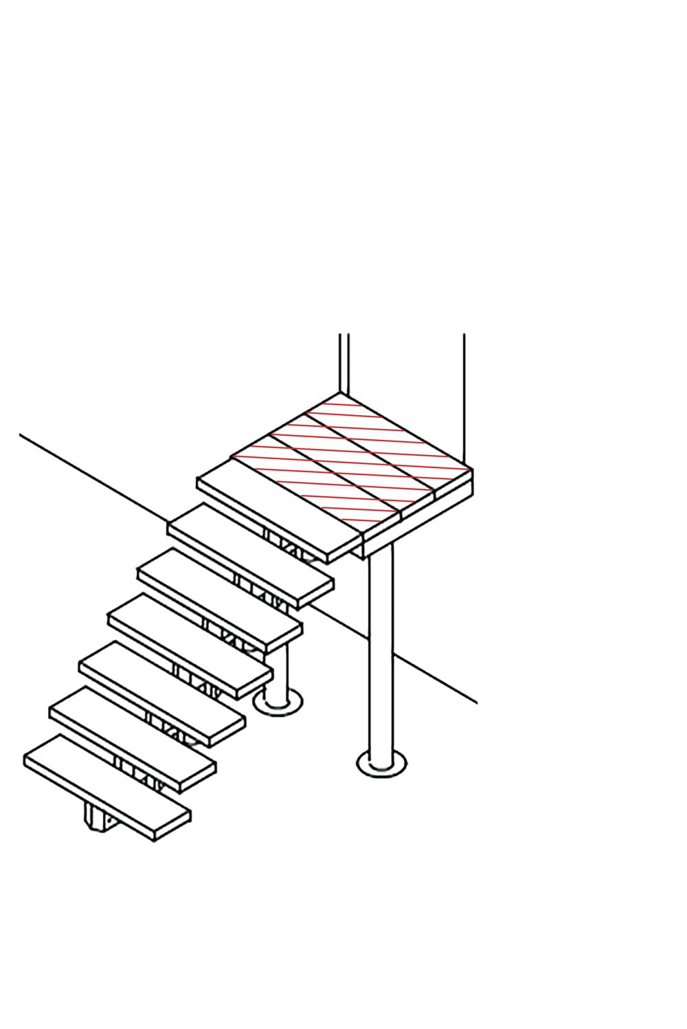 Podest - für die Gardentop - Gartentreppe - Außentreppe