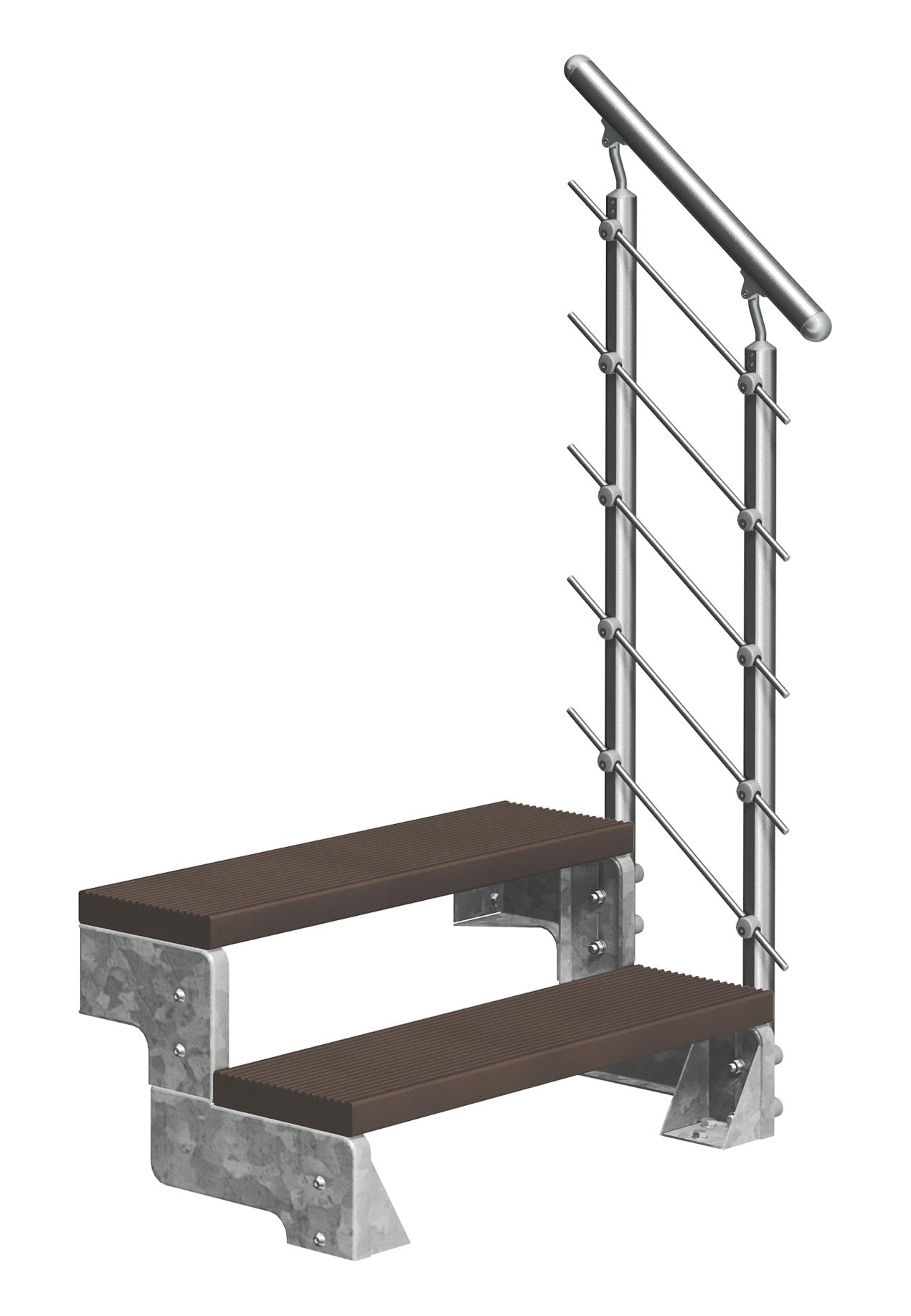 Gardentop - Stufen Trimax dunkel braun - 100 cm - Gartentreppe - Außentreppe für den Garten