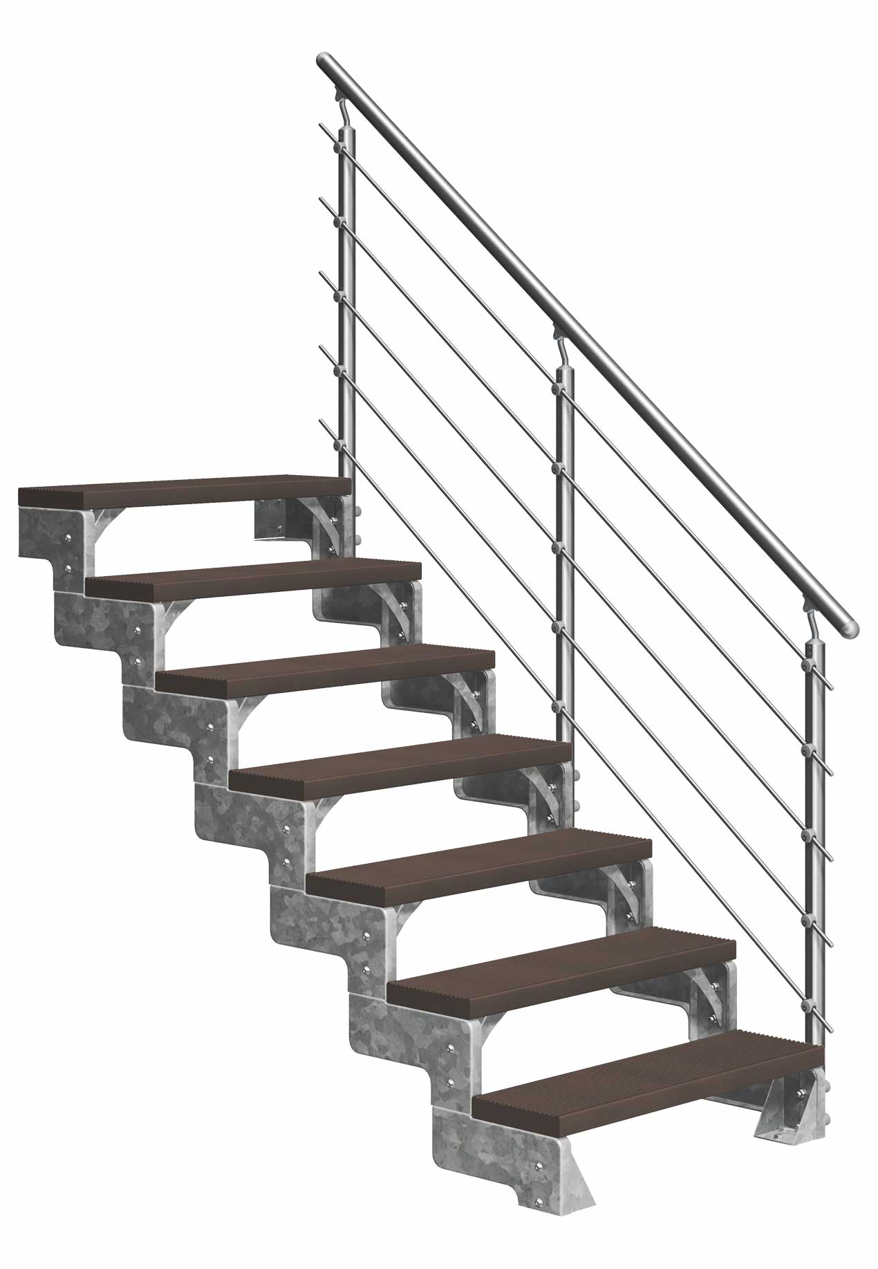 Gardentop - Stufen Trimax dunkel braun - 100 cm - Gartentreppe - Außentreppe für den Garten