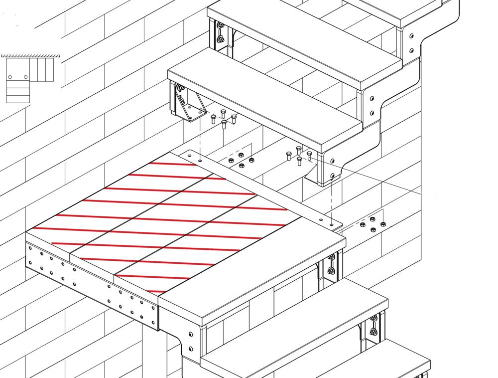 Podest - für die Gardentop - Gartentreppe - Außentreppe