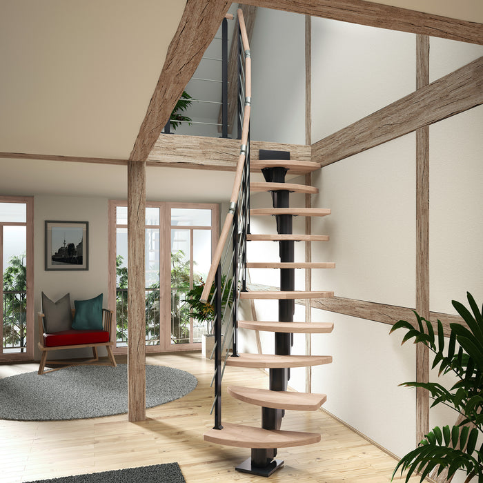 Raumspartrepe Berlin - Variable Mittelholmtreppe - Designerstufen