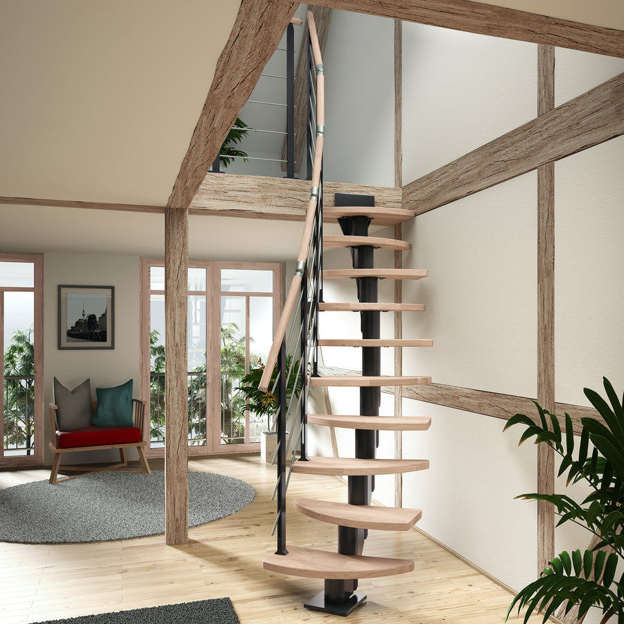 Raumspartrepe Berlin - Variable Mittelholmtreppe - Designerstufen