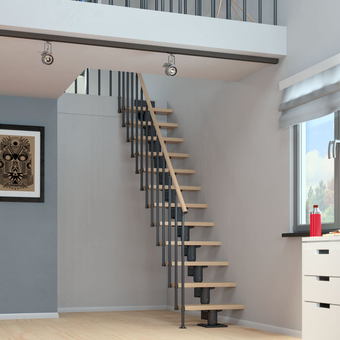 Raumspartreppe Dublin - gerader Verlauf - Mittelholmtreppe