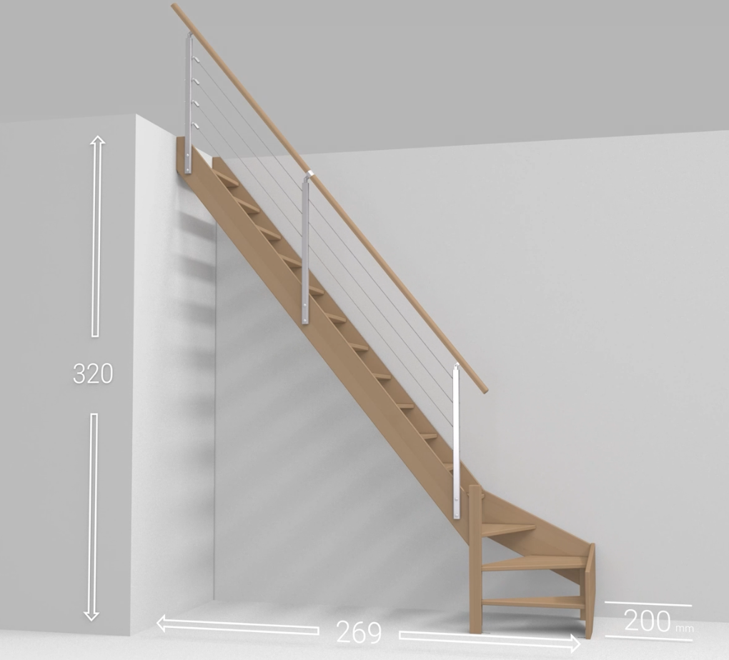 Montagevideo Raumspartreppe Brest 1/4 gewendelt