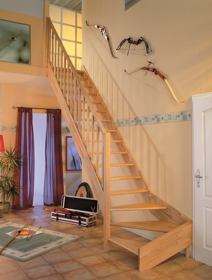 Montageanleitung Raumspartreppe Paris 1/4 gewendelt mit Rechteckstäben