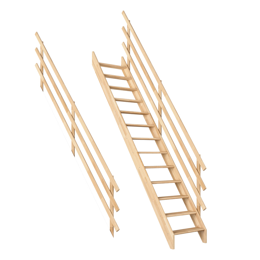 Raumspartreppe Burgau Buche optionales zweites Geländer