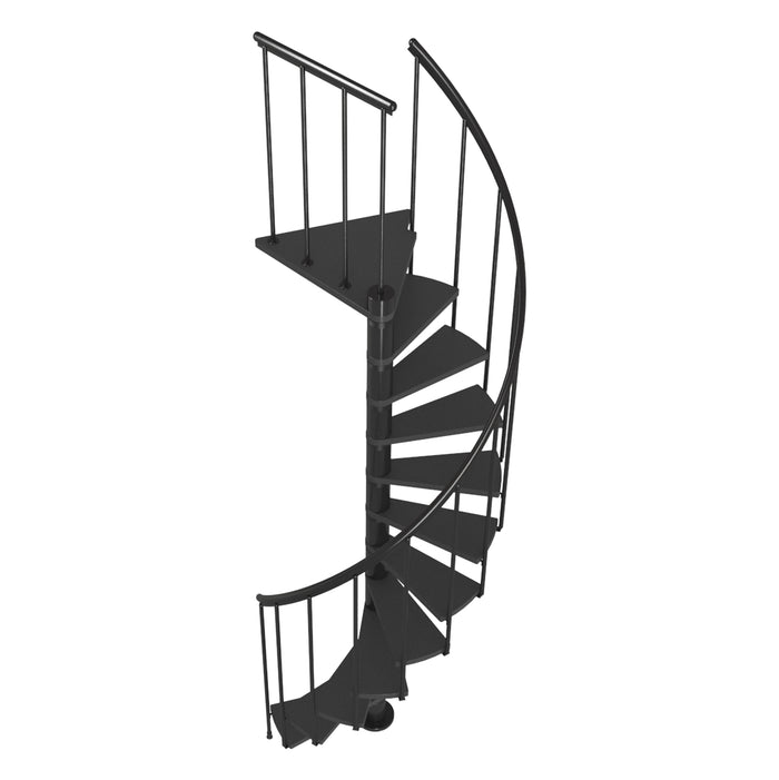 Spindeltreppe Calgary Anthrazit – moderne Wendeltreppe platzsparend