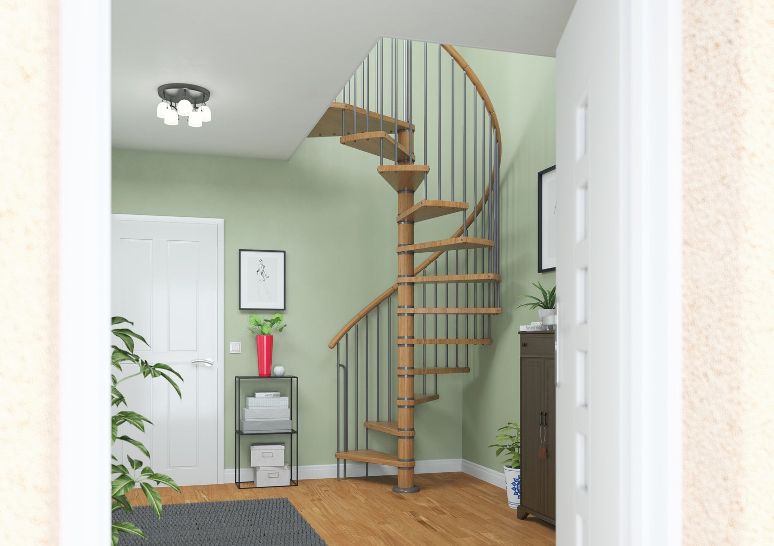 Winnipeg - Spindeltreppe - Buche oder Eiche geölt